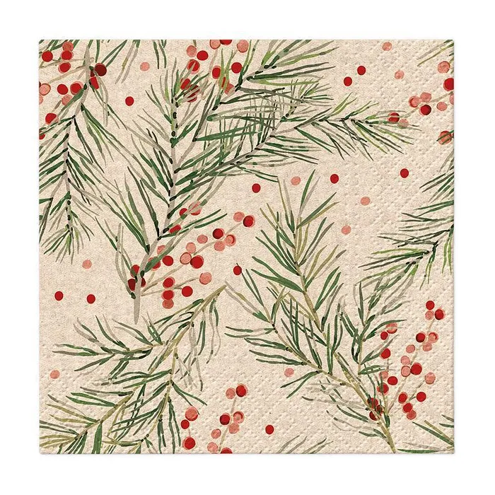 Abbott We Care Holly Cocktail Paper Napkins Rings