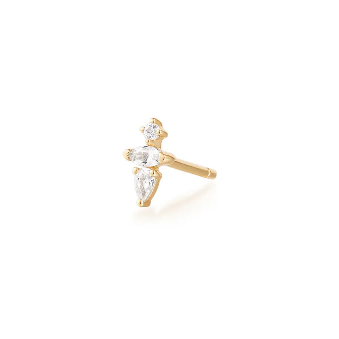 AURELIE GI LANI Pear and Round White Sapphire Stud Earring Earrings