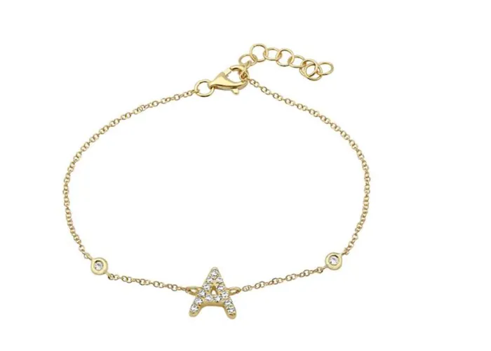 Bracelets Initial Pave Bezel Bracelet Alev