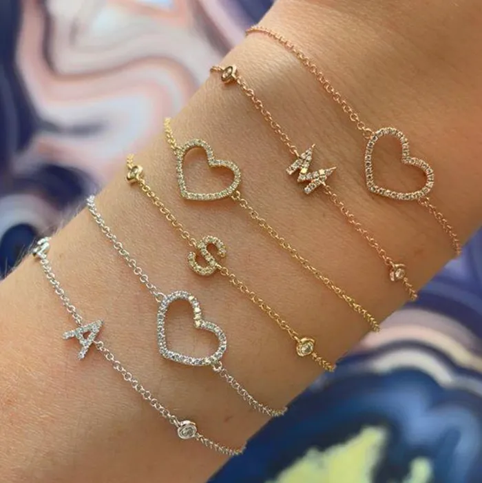 Bracelets Initial Pave Bezel Bracelet Alev