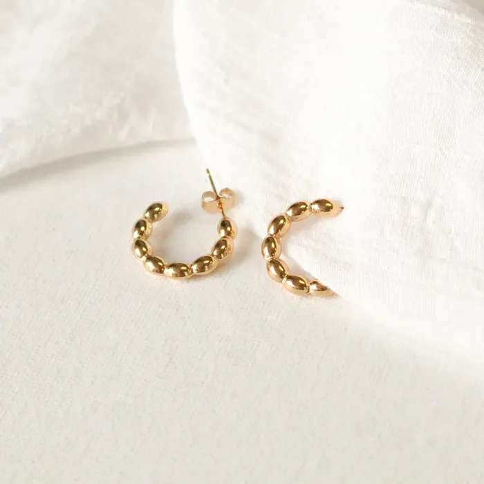 Earrings Candlewick Gift Shop Gold Stainless Steel Hoop Earrings