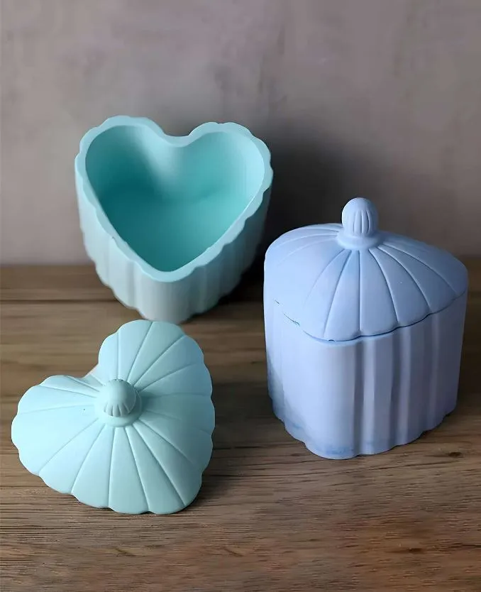 Earrings Love Shaped Storage Jar Silicone Mold Resin Art Hub