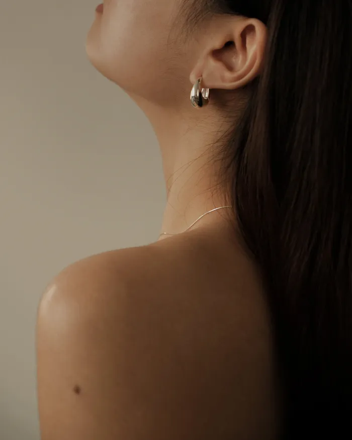 Earrings MYJN Hansa Oval Dome Hoop Earrings