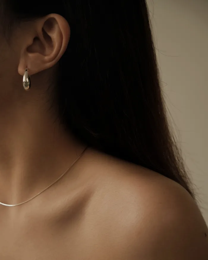 Earrings MYJN Hansa Oval Dome Hoop Earrings