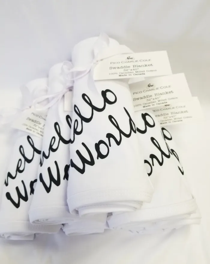 Earrings Pico Charlie Co Hello World Swaddle Blanket