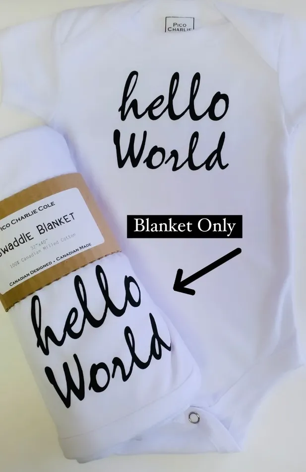 Earrings Pico Charlie Co Hello World Swaddle Blanket
