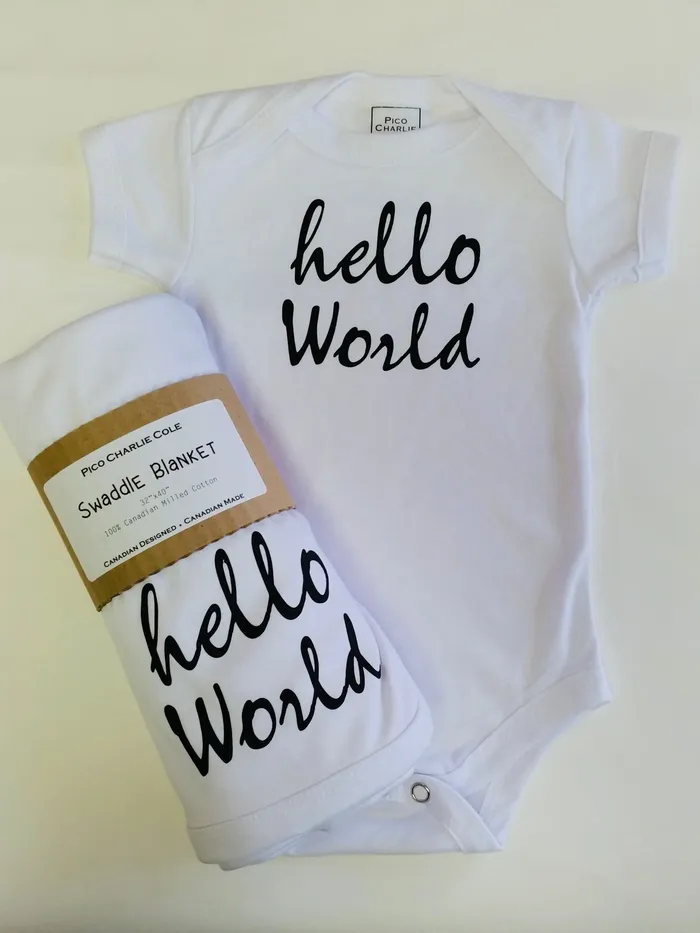 Earrings Pico Charlie Co Hello World Swaddle Blanket