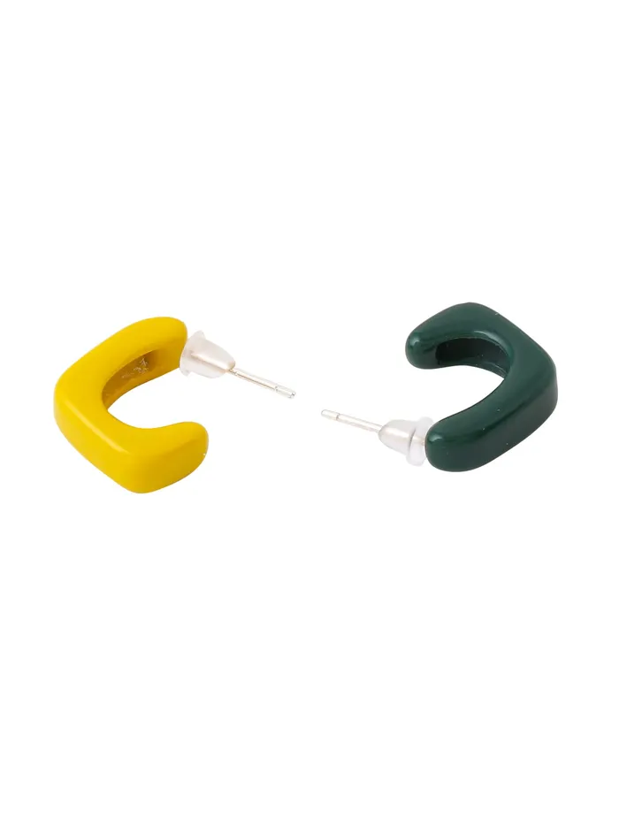 Earrings Yellow Chimes Yellow Chimes Earrings for Women and Girls Hoop Earrings for Girls Multicolor Half Hoop Mismatch Earrings Birthday Gift for girls and women Anniversary Gift for Wife