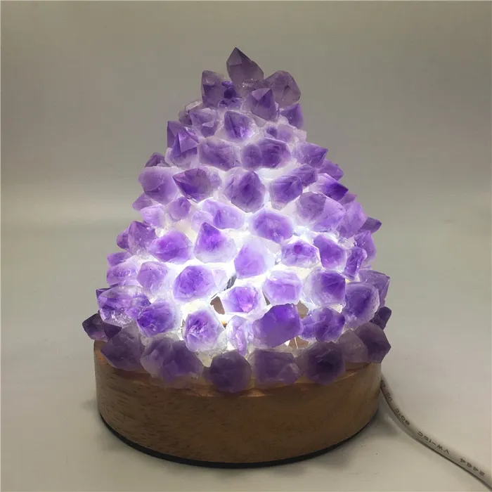 metamorphidi Necklaces Amethyst Quartz Healing Crystal Meditation Lamp