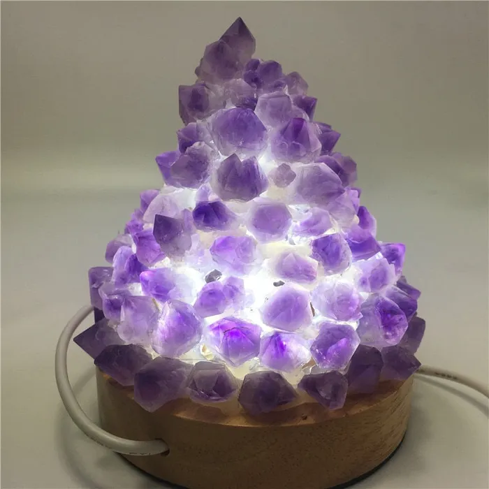 metamorphidi Necklaces Amethyst Quartz Healing Crystal Meditation Lamp