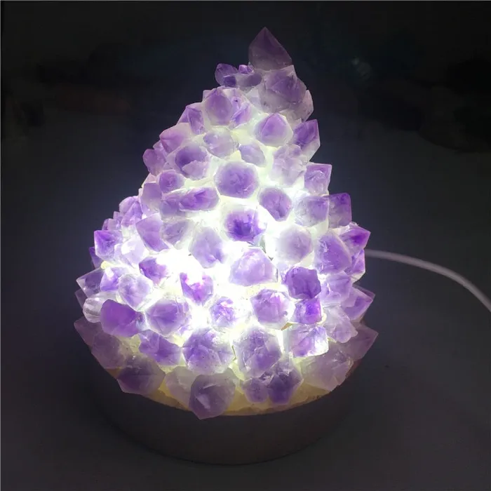 metamorphidi Necklaces Amethyst Quartz Healing Crystal Meditation Lamp