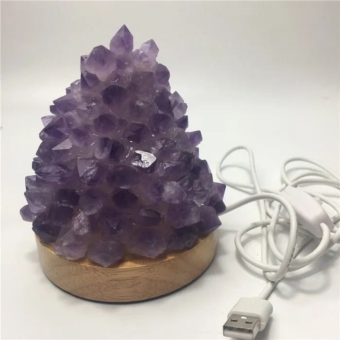 metamorphidi Necklaces Amethyst Quartz Healing Crystal Meditation Lamp