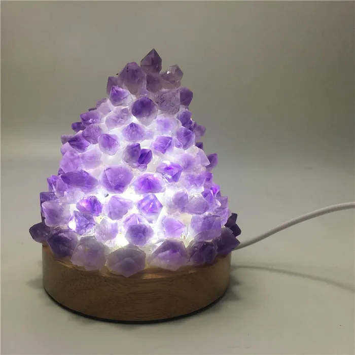 metamorphidi Necklaces Amethyst Quartz Healing Crystal Meditation Lamp