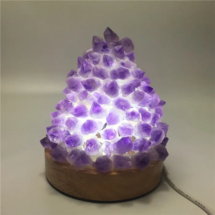 metamorphidi Necklaces Amethyst Quartz Healing Crystal Meditation Lamp