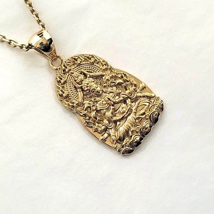 Necklaces carre dor 14k 18k gold mens buddha pendant necklace 2 Large
