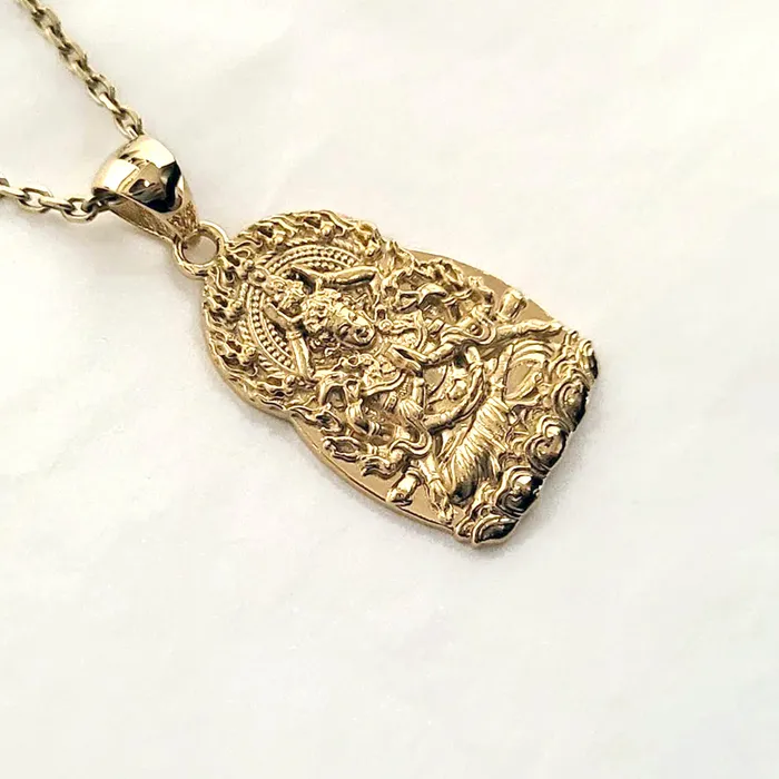 Necklaces carre dor 14k 18k gold mens buddha pendant necklace 2 Large