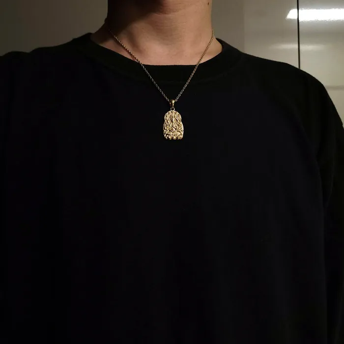 Necklaces carre dor 14k 18k gold mens buddha pendant necklace 2 Large
