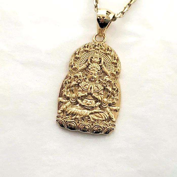 Necklaces carre dor 14k 18k gold mens buddha pendant necklace 2 Large