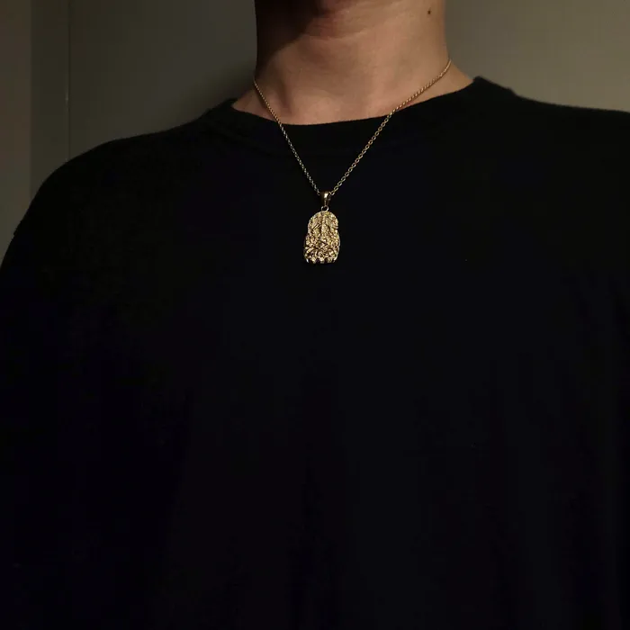 Necklaces carre dor 14k 18k gold mens buddha pendant necklace 2 Large