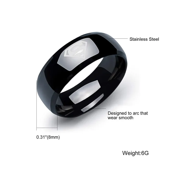 Necklaces Yellow Chimes Yellow Chimes Rings for Women and Girls Black Ring for Women Superman Band Women Ring Stainless Steel Rings for Girls Birthday Gift for Women and Girls Anniversary Gift for Wife