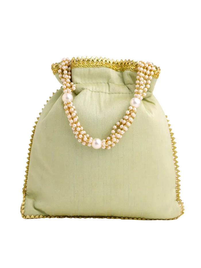 Potli Bags for Ladies Ethnic Handmade Embroidery 21x21cm Multicolor Yellow Chimes Necklaces