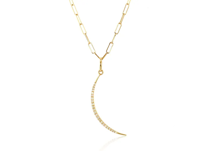 Rachel Reid Earrings Diamond Crescent Moon Charm
