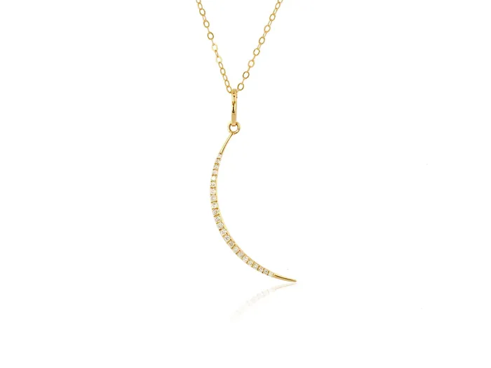 Rachel Reid Earrings Diamond Crescent Moon Charm Rachel Reid Earrings Diamond Crescent Moon Charm