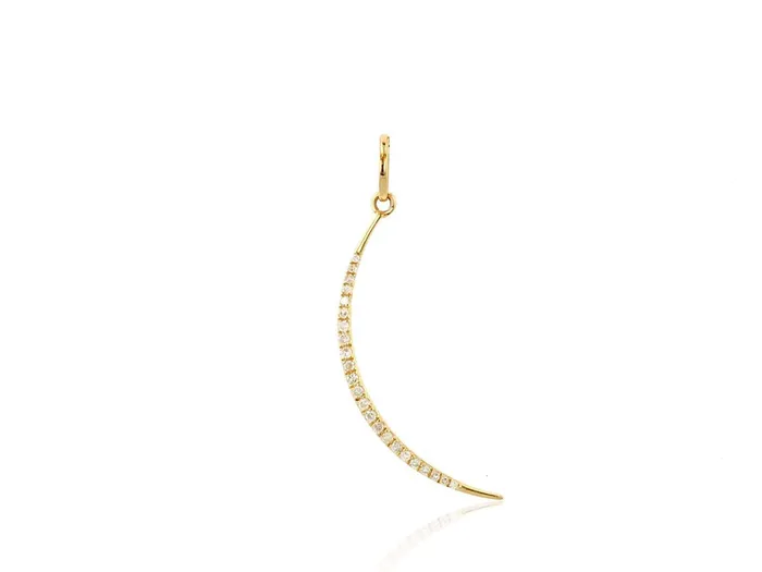 Rachel Reid Earrings Diamond Crescent Moon Charm Rachel Reid Earrings Diamond Crescent Moon Charm