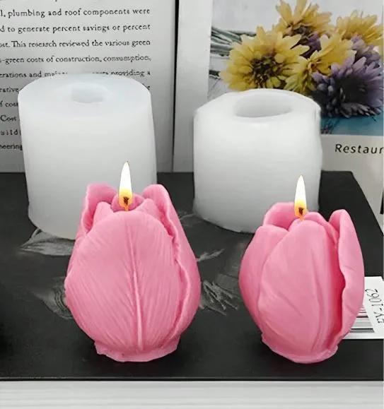 Resin Art Hub Earrings Flower Tulip Silicone Candle Mold