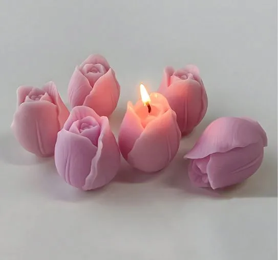Resin Art Hub Earrings Flower Tulip Silicone Candle Mold