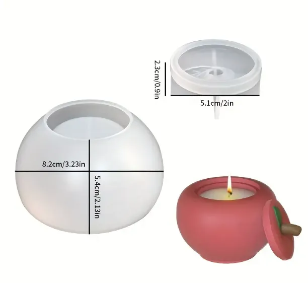 RESIN ART HUB Necklaces Fruit Shaped Storage Silicone Mold for Jesmonite