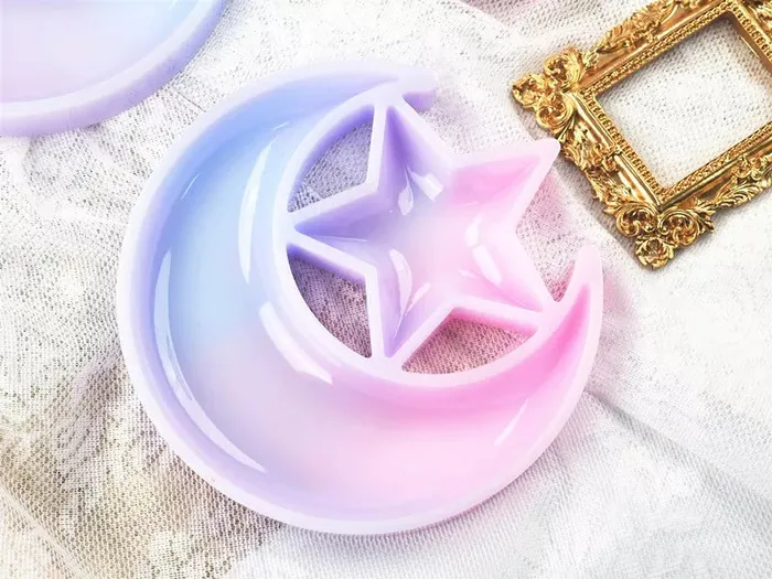 Resinarthub Star Moon Plate Dish Jewelry Storage Mould Earrings