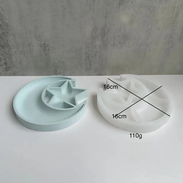 Resinarthub Star Moon Plate Dish Jewelry Storage Mould Earrings