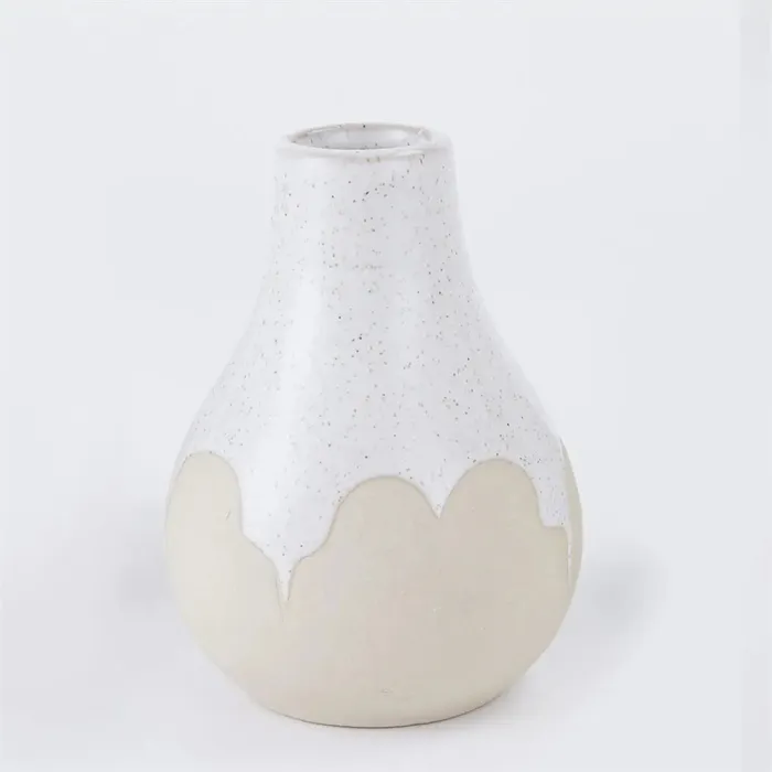 Rings Truu Design Drip Glaze Ceramic Vase Off White