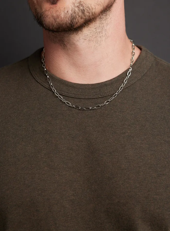 WE ARE ALL SMITH Necklaces Waterproof Silver 55mm Thick Oval Cable Chain Necklace WE ARE ALL SMITH Necklaces Waterproof Silver 55mm Thick Oval Cable Chain Necklace