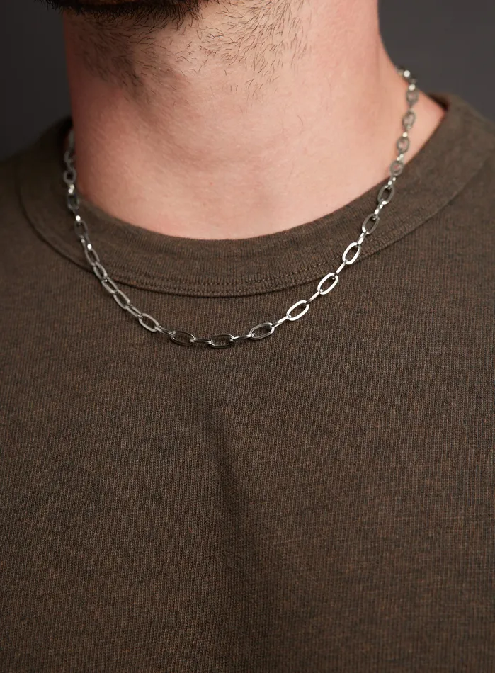 WE ARE ALL SMITH Necklaces Waterproof Silver 55mm Thick Oval Cable Chain Necklace