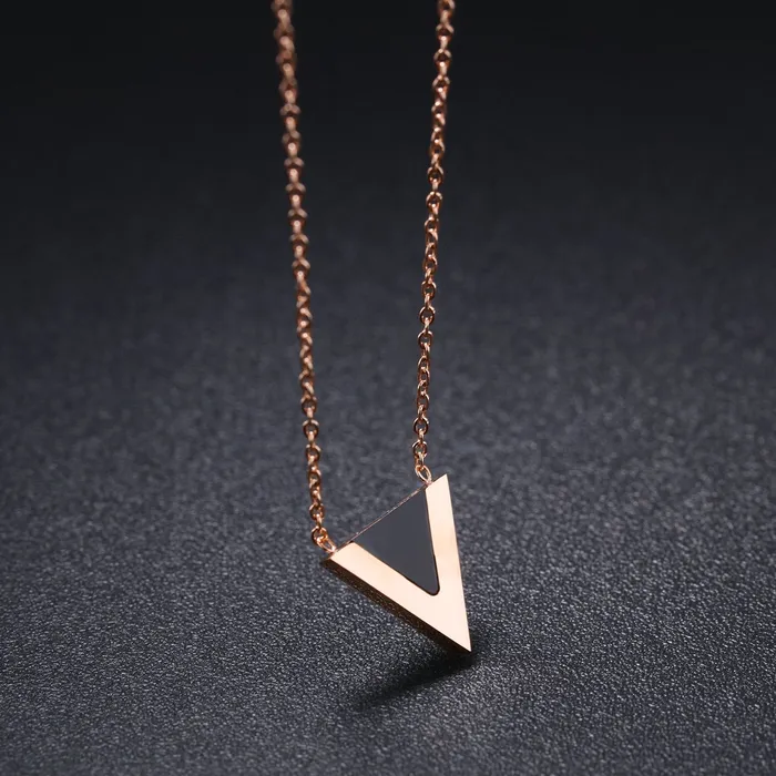 Yellow Chimes Bracelets Yellow Chimes Western Style The V Sign Rose Gold Stainless Steel Never Fading Pendant for Women Girls