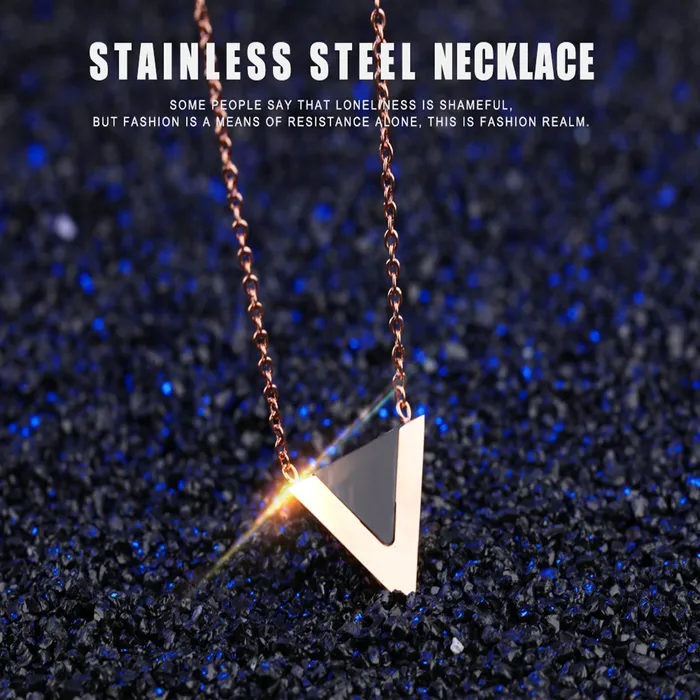 Yellow Chimes Bracelets Yellow Chimes Western Style The V Sign Rose Gold Stainless Steel Never Fading Pendant for Women Girls