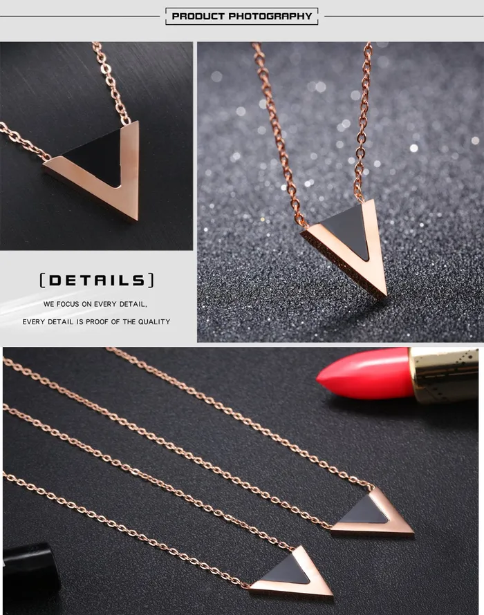 Yellow Chimes Bracelets Yellow Chimes Western Style The V Sign Rose Gold Stainless Steel Never Fading Pendant for Women Girls