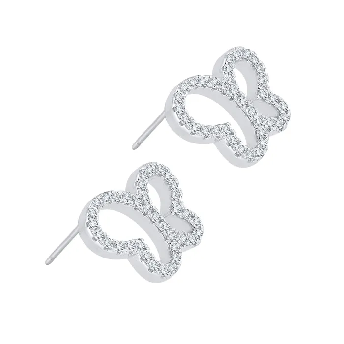 Yellow Chimes Earrings Yellow Chimes Crystal Butterfly 925 Sterling Silver Hallmark and Certified Purity Studs Earrings for Women and Girls