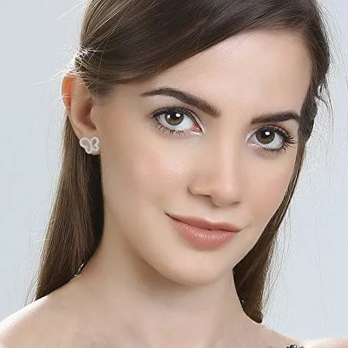 Yellow Chimes Earrings Yellow Chimes Crystal Butterfly 925 Sterling Silver Hallmark and Certified Purity Studs Earrings for Women and Girls