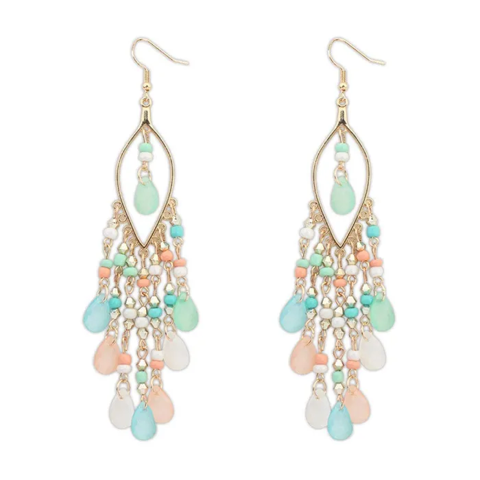 Yellow Chimes Earrings Yellow Chimes Danglers Earrings for Women Combo 2 Pairs Feminine Colors Gold Plated Long Dangle Earrings for Women and Girls