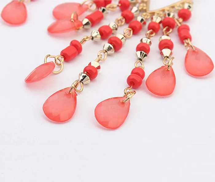 Yellow Chimes Earrings Yellow Chimes Danglers Earrings for Women Combo 2 Pairs Feminine Colors Gold Plated Long Dangle Earrings for Women and Girls