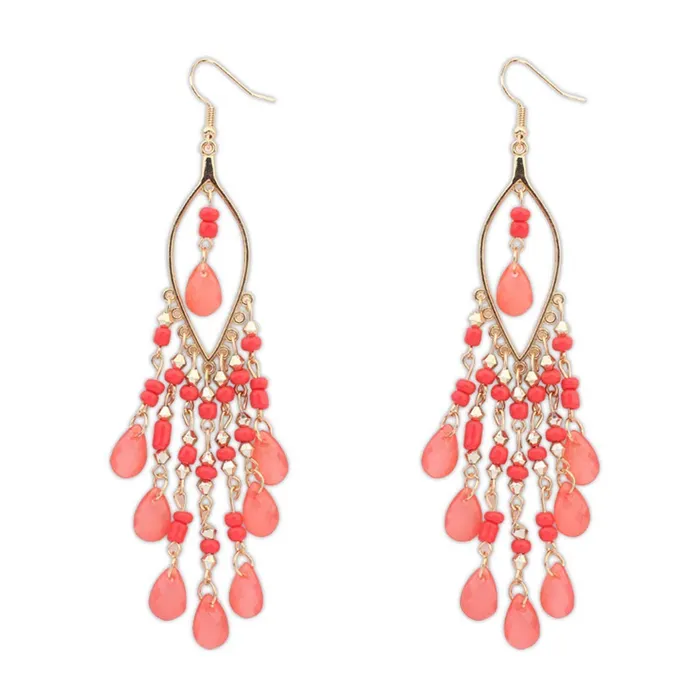 Yellow Chimes Earrings Yellow Chimes Danglers Earrings for Women Combo 2 Pairs Feminine Colors Gold Plated Long Dangle Earrings for Women and Girls