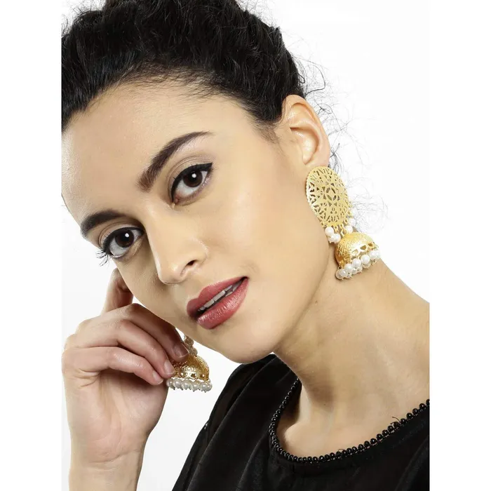 Yellow Chimes Necklaces Yellow Chimes Latest Stylish Contemporary Pearl Jhumka Earrings for Women and Girls
