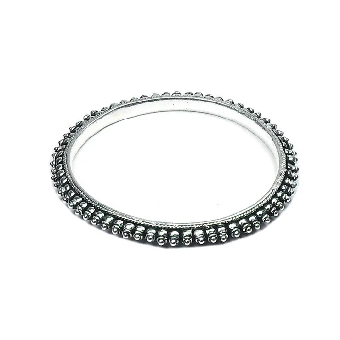 Yellow Chimes Oxidised Bangles for Women Silver Oxidised Bangles Traditional Rajwada Style Silver Bangles Set for Women and Girls Yellow Chimes Rings