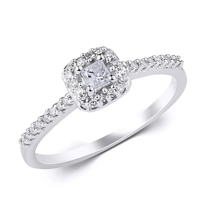 025 CT Carat Diamond Engagement RING Princess Cut 10k White Gold mayamila Rings