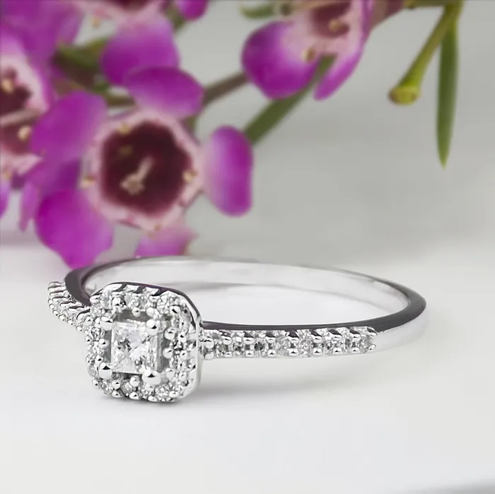 025 CT Carat Diamond Engagement RING Princess Cut 10k White Gold mayamila Rings 025 CT Carat Diamond Engagement RING Princess Cut 10k White Gold mayamila Rings
