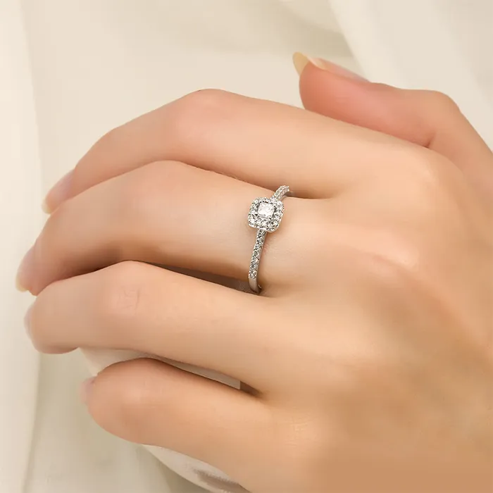 025 CT Carat Diamond Engagement RING Princess Cut 10k White Gold mayamila Rings 025 CT Carat Diamond Engagement RING Princess Cut 10k White Gold mayamila Rings