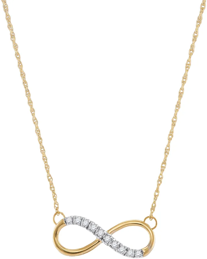 10kt Yellow Gold Womens Round Diamond Infinity Pendant Necklace 110 Cttw mayamila Necklaces 10kt Yellow Gold Womens Round Diamond Infinity Pendant Necklace 110 Cttw mayamila Necklaces